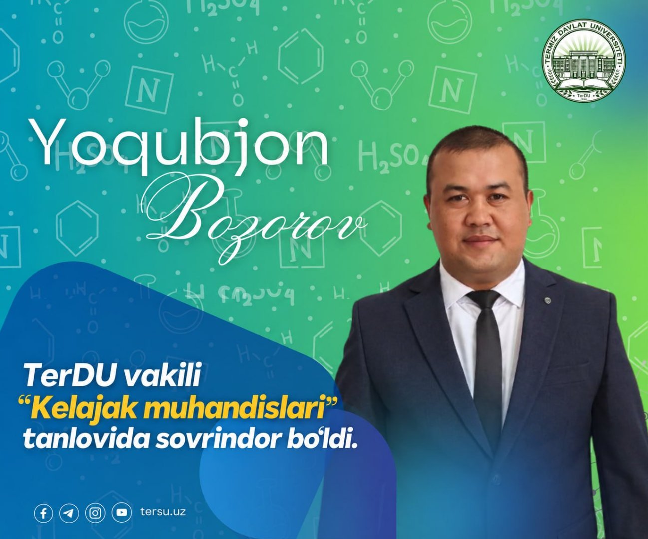 TerDU vakili “Kelajak muhandislari” tanlovida sovrindor bo‘ldi