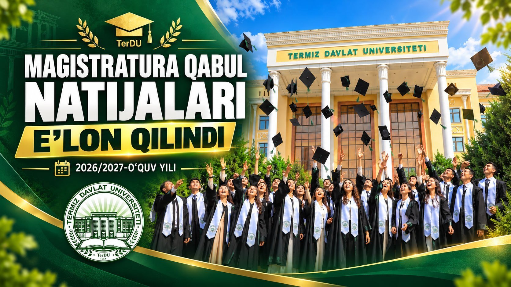 2026/2027-O‘QUV YILI U CHUN TERMIZ DAVLAT UNIVERSITETI MAGISTRATURASIGA TALABALIKKA TAVSIYA ETILGANLAR RO‘YXATI