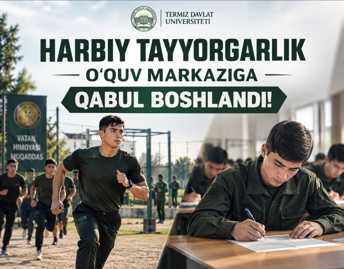 HARBIY TAYYORGARLIK O‘QUV MARKAZIGA QABUL BOSHLANDI!