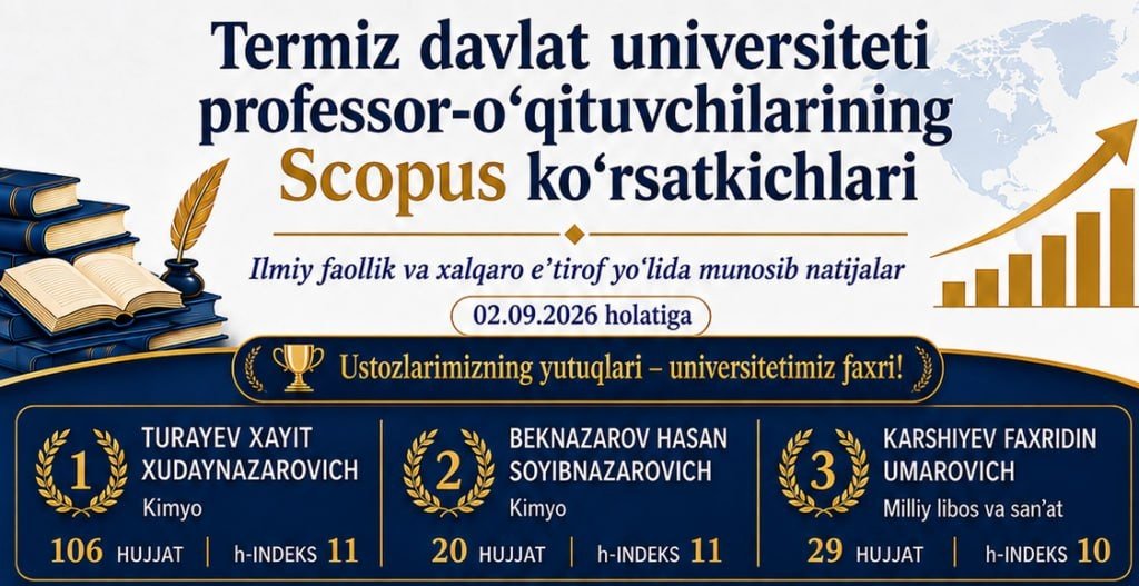 ILMIY FAOLLIK - UNIVERSITETIMIZ TARAQQIYOTINING MUHIM OMILI!